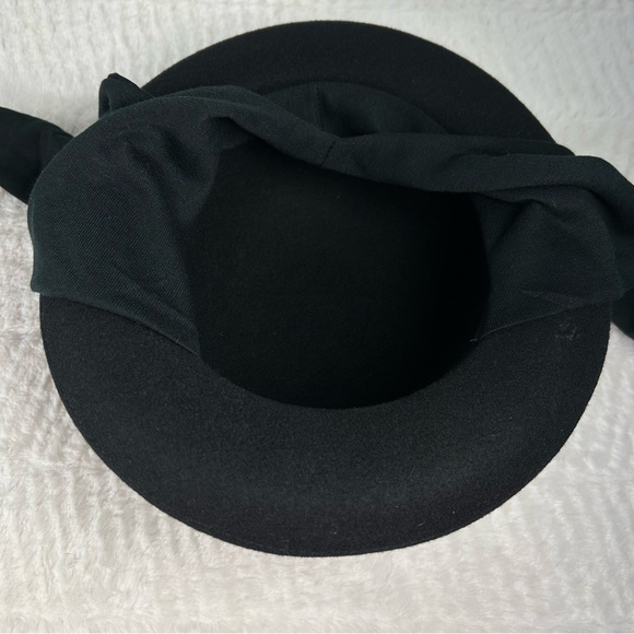 Vintage Wool Felt Black Bowler Hat With Ties NWOT - Picture 7 of 7